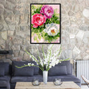 16x20 inch Oil Painting By Numbers Three Flowers DIY Canvas Drawing Set No Frame