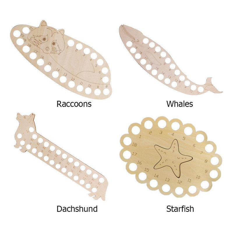 3pcs Wooden Carved Cross Stitch Thread Board (Racoon)