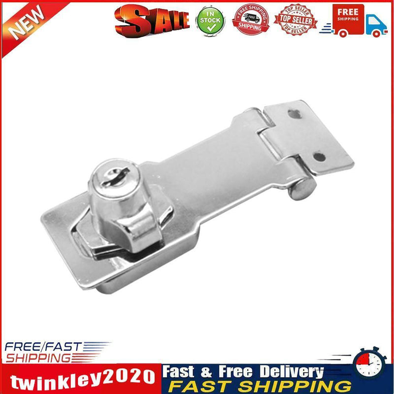 Punch-Free Stainless Steel Drawer Lock with Key Door Bolt Locks (3 Inch) Newly