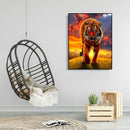 Painting By Numbers DIY Kit Tiger Hand Painted Canvas Oil Wall Art Picture Craft