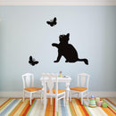 Cat Butterfly Printed PVC Waterproof Self-adhesive Removable Wall Stickers Newly
