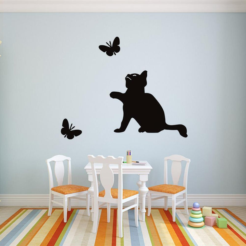 Cat Butterfly Printed PVC Waterproof Self-adhesive Removable Wall Stickers Newly