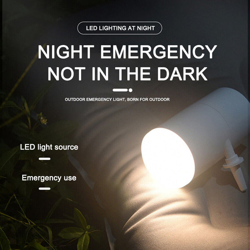 USB Mini Outdoor Inflatable Mat Air Pump Camping Emergency Lighting (White)