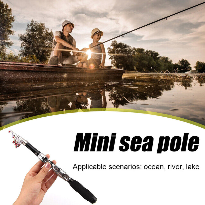 Telescopic Mini Sea Fishing Rod Portable FRP Carbon Fiber Pocket Spinning Pole