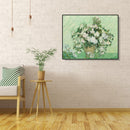 Painting By Numbers DIY White Rose Hand Painted Canvas Oil Picture Wall Decor