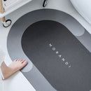 Nordic Style Entrance Door Mat Absorbent Floor Bathroom Carpet (Oval Grey) Newly