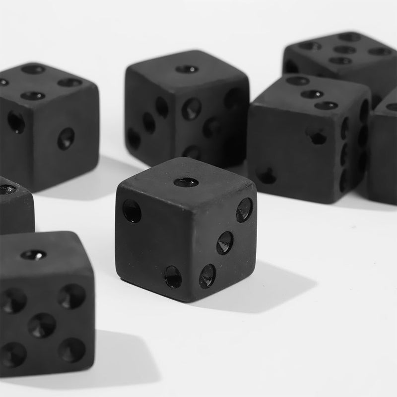Dice Standard Six Sided Dices Set Non-printed Points Black Dice Game Accessory