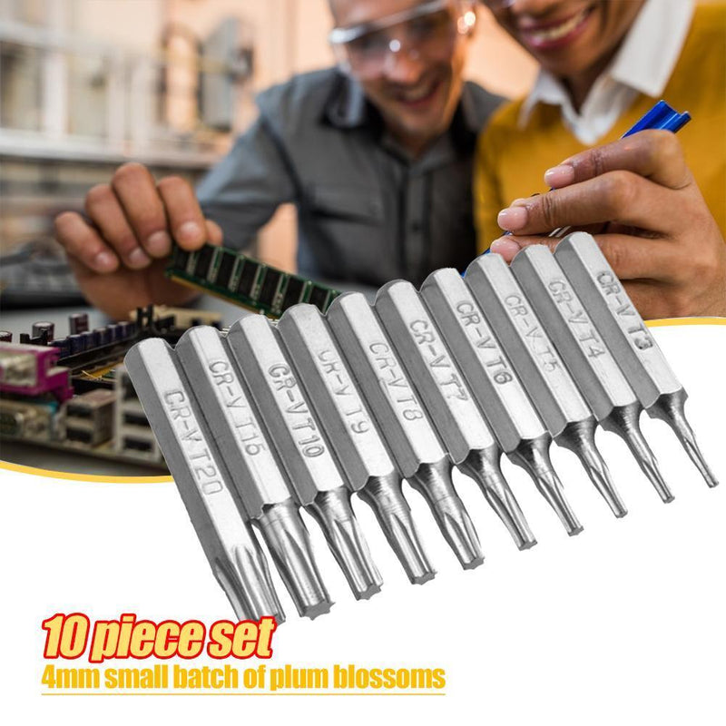10pcs CR-V Torx Bits Set T3 T4 T5 T6 T7 T8 T9 T10 T15 T20 Mobile Repair Bit