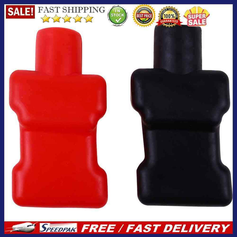 2pcs Car Battery Negative Positive Terminal Cover Vehicle Insulating Protector