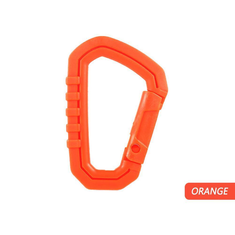 5pcs Outdoor Carabiner Molle Buckle Keychain Hook Camping D Buckle (Orange)