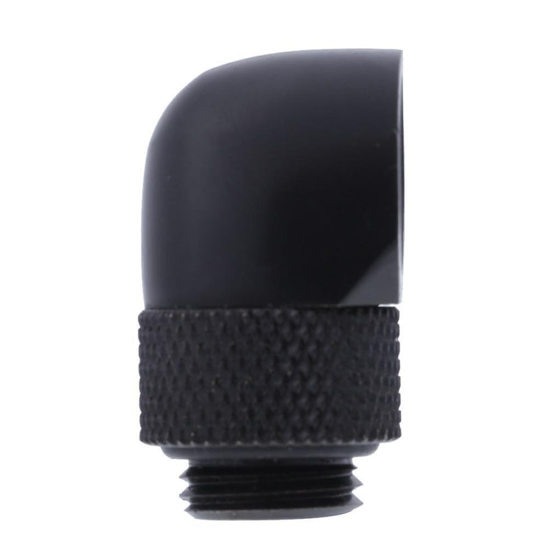 G1/4 Inner Outer Dual Thread 90 Degree Rotary Water Tube Connector(Black) Newly