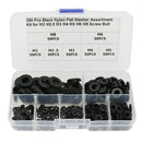 350Pcs/box 7 Sizes Black Nylon Flat Washer Gasket Assortment Kit  M2- M8