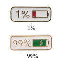 Clothes Lapel Pin Buckle Badge Brooch 1% Electricity Quantity Enamel Pins