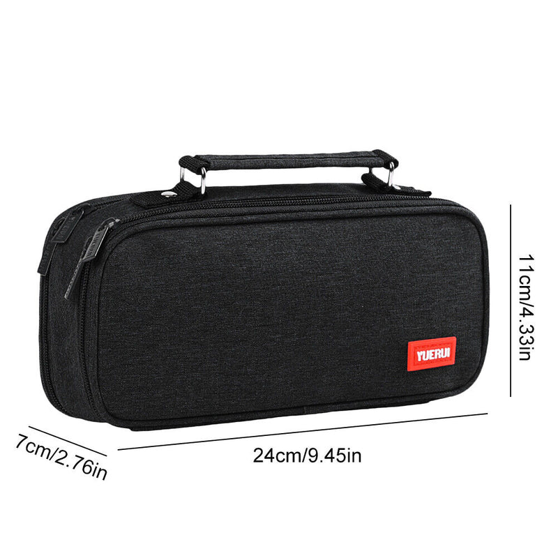 Large Capacity Pencil Case Spacious Canvas Stationery Storage Bag (Black)