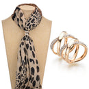Jewelry Clips Fashion Scarf Ring Buckle Rhinestone Inlayed Silk Scarf Clasp