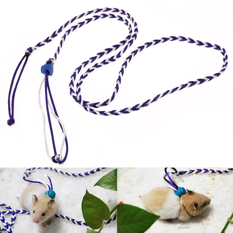 Pet Hamster Cage Leash Adjustable Pet Rat Mouse Harness Rope Leash(Blue) Newly