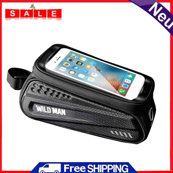 WILD MAN Hard Shell MTB Bike Bags Waterproof Touch Screen Top Tube Phone Case