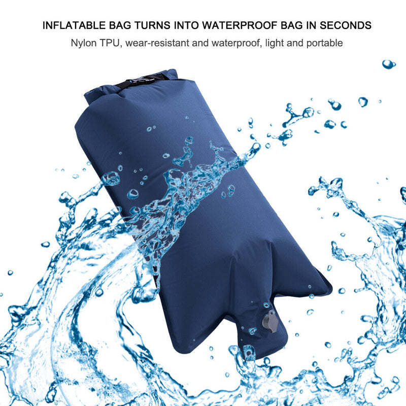 Outdoor Inflatable Mattress Bag Ultralight Camping Air Pouch (Navy Blue) Newly