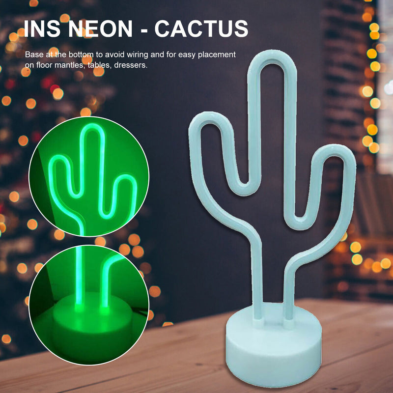 Neon Sign LED Lights Cactus - USB Charging Decorative Marquee Signs Light