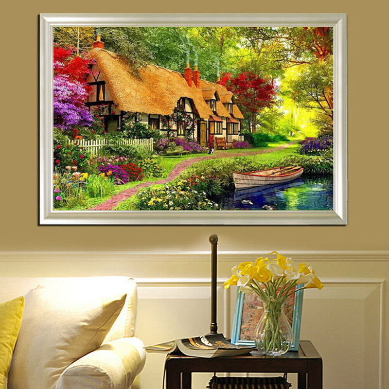 Garden Bungalow Diamond Paintings Hanging Rhinestone + Canvas 5D Diamond DIY Painting