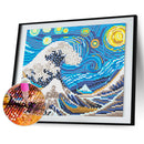 Full Round Luminous Diamond Painting Starry Night Rhinestone Wall Picture Gif