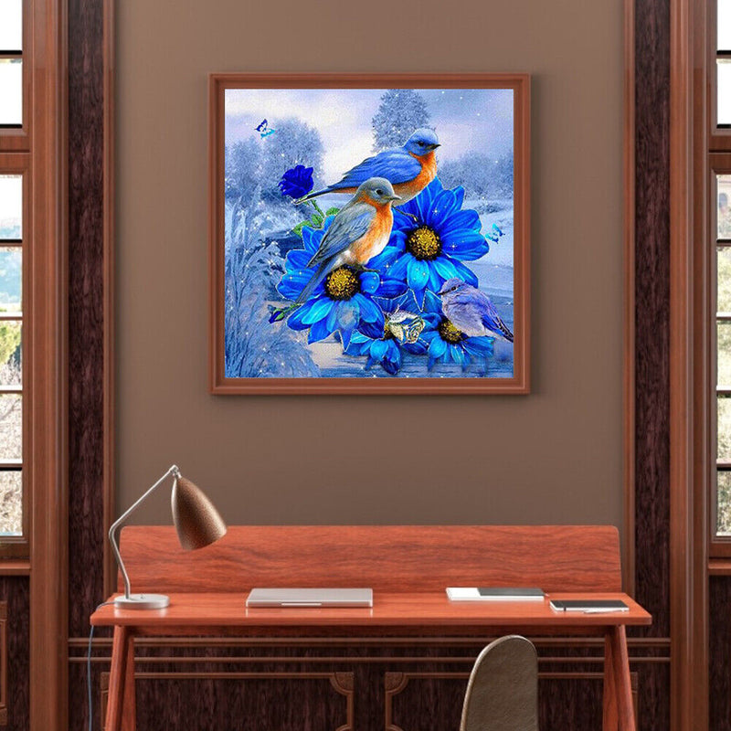 Frameless Oil Paint By Numbers DIY Bird Flower Picture Craft Kit Home Decorat