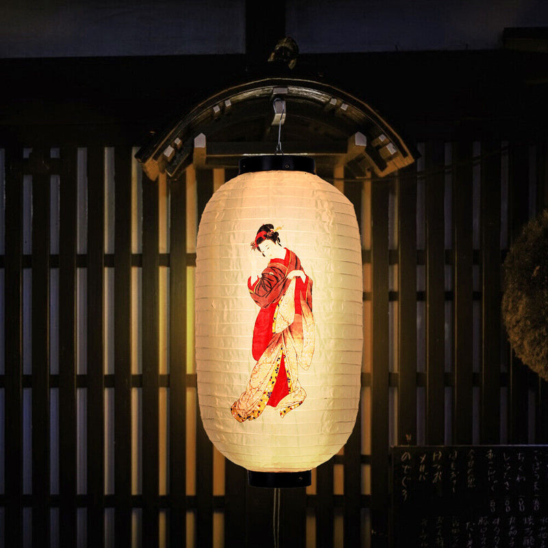 Chinse Ancient Chinese Women Spray Painting Cloth Lantern Pendant Indoor Deco