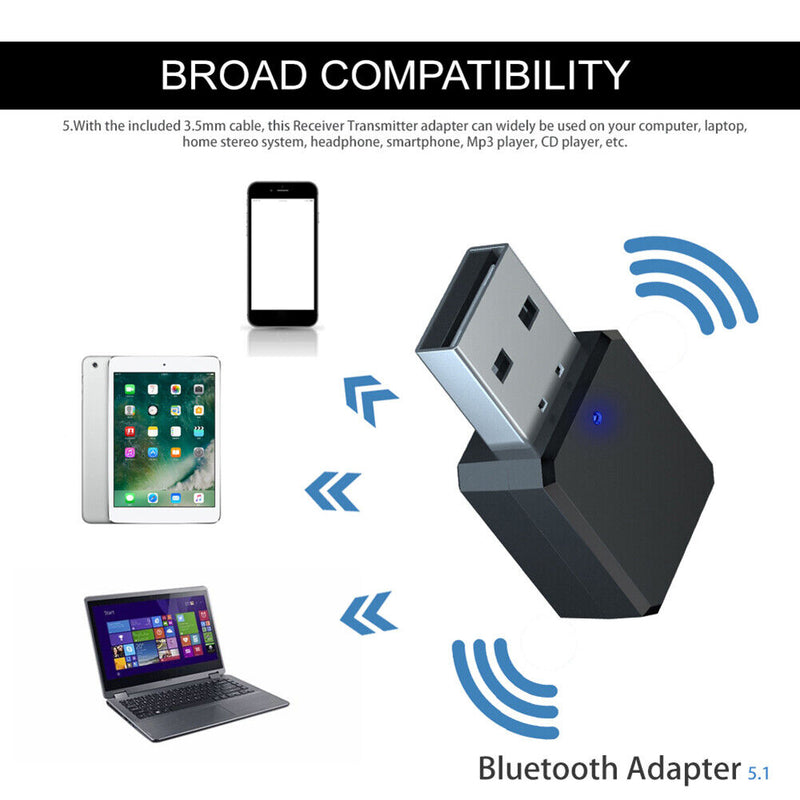 KN318 Wireless Bluetooth 5.1 Receiver 3.5mm Transmitter Adapter for Car Audio