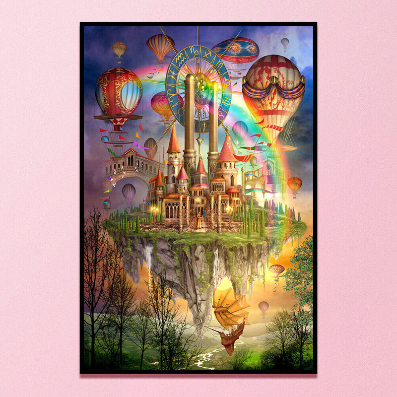 11CT Full Cross Stitch Sky Rainbow Counted DIY Embroidery Home Decoration G