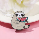 Cute Jewelry Cartoon Animal Badge Lapel Pins Enamel Brooch Sloth Koala Cat