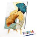 Frameless Painting By Numbers Gingko Leaves DIY Handmade Drawing On Canvas Cr