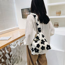 Fashion Women Love Heart Print Messenger Bag Autumn Winter Plush Large Handbags