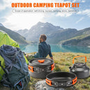 Ultra-Light Outdoor Camping Cookware Water Kettle Pan Set Alumina (Orange) Newly