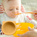 Kids Silicone Plate Baby Bowl with Suction Non-Slip BPA Free Dish (Yellow) Newly