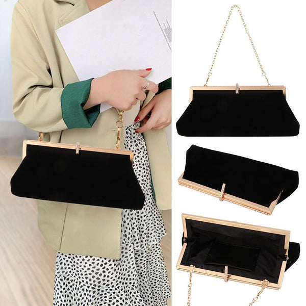 Women Wedding Bridal Party Evening Bag Velvet Diamante Clutch Bag Handbag