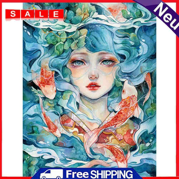 Oil Paint By Numbers Painting Girl Coloring Picture Drawing