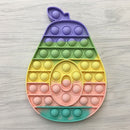 Silicone Push Bubble Rainbow Color Fidget Toys Autism Stress Reliever (A) Newly