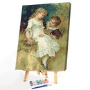 Painting By Numbers DIY Happy Kids Together Hand Painted Artwork Picture Cr