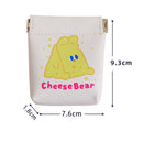 Korean Cute Cartoon Coin Purse Women Mini PU Card Holder Clutch (White)