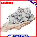 Partial Cross Stitch Art Paint 14CT Stamped Elephant Embroidery Wall Ornament