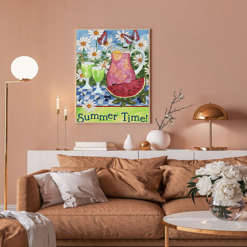 Summer Oil Paint By Numbers DIY Handpainted on Canvas Wall Art Picture Crafts