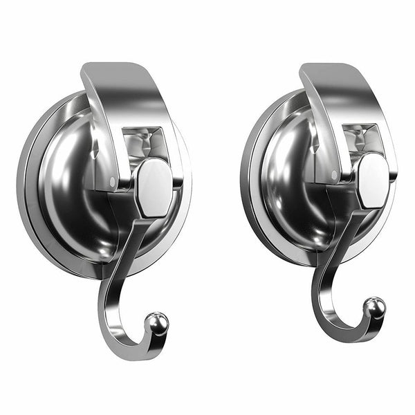 Without Punching Chrome-Plated Bathroom Shower Organization Suction Cup Hooks