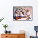 DIY Pink Rose Full Drill Round Diamond Painting Mosaic Kit Flower Picture Decor