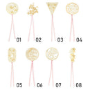Cute Apricot Stationery Book Holder Tassel Chinese Style Leaf Metal Bookmark