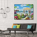Painting By Numbers Kit DIY Seaside Pavilion Canvas Oil Art Picture Craft