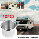 Universal Car RV Stainless Steel Drink Cup Holder Boat Marine Recessed Drop