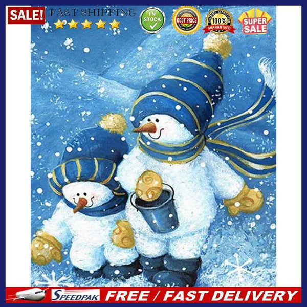 Oil Paint by Numbers Hat Snowman Canvas Artwork Living Room Picture Decoration