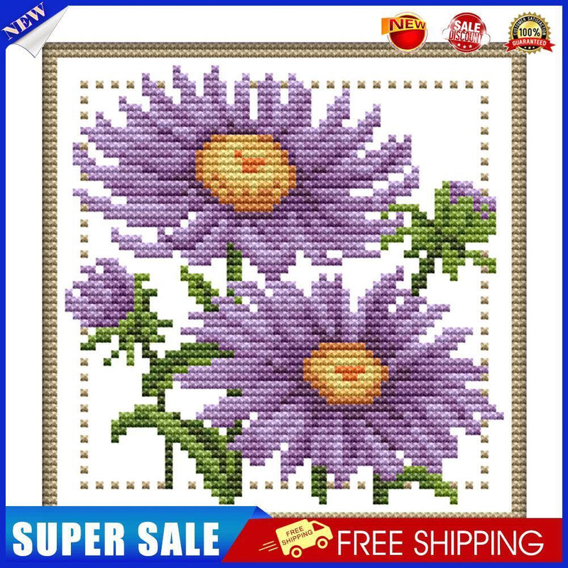 12 Months Flower DIY Cross Stitch 11CT Printed Embroidery (H431 September)