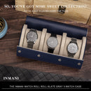3 Slots Watch Roll Travel Case Portable Leather Display Wristwatch Storage Box