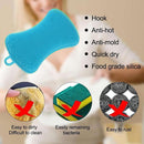 Silicone Dish Washing Brush Pot Pan Kitchen Sponge Cleaner Scrubber (Green)